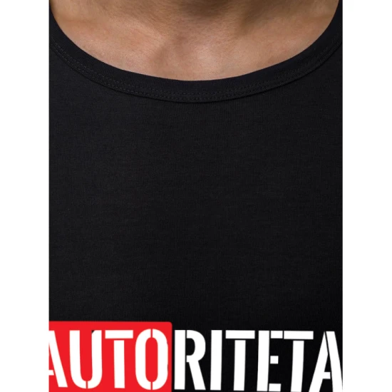 Juodi vyriški marškinėliai Autoritetas JS/712005