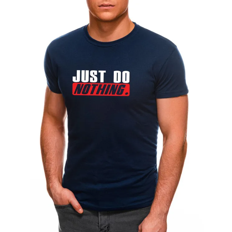 Tamsiai mėlyni vyriški marškinėliai Just do nothing JS/712005