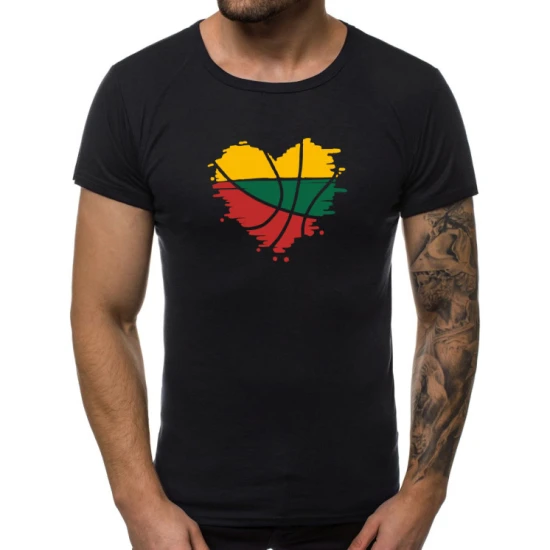 Juodi vyriški marškinėliai Širdis JS/712005