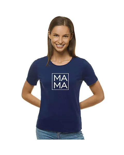 Moteriški tamsiai mėlyni marškinėliai MAMA