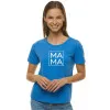 Женская синяя футболка MAMA