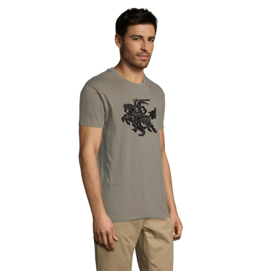 Šviesiai chaki vyriški marškinėliai  VYTIS juodas JS/712005