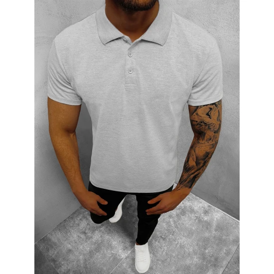Vyriški šviesiai pilki polo marškinėliai Casual JS/8T80/2