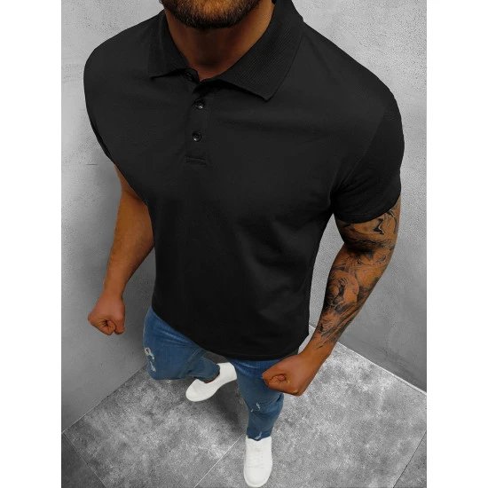 Vyriški juodi polo marškinėliai Casual JS/8T80/3