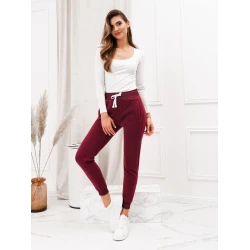 Moteriškos bordo spalvos laisvalaikio kelnės Lilit