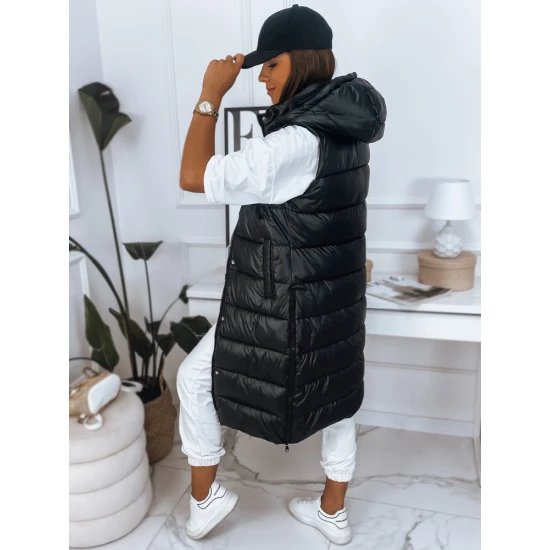 Moteriškas juoda liemenė su gobtuvu Visan TY2777