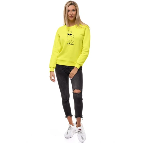 Geltonas moteriškas džemperis be gobtuvo No ProbLama JS/W01 Premium