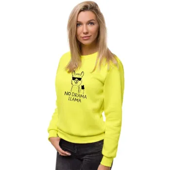 Жёлтый женский свитшот без капюшона No drama Llama