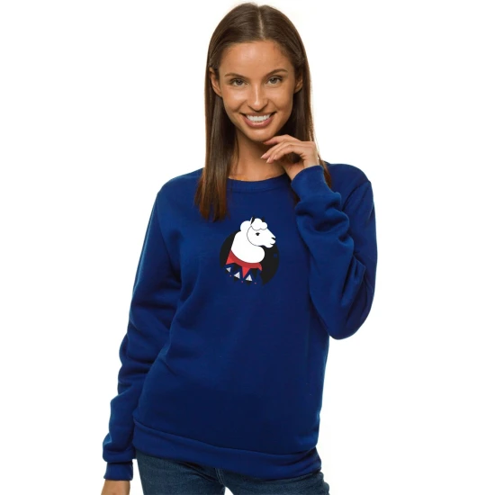 Tamsiai mėlynas moteriškas džemperis be gobtuvo Lama JS/W01 Premium