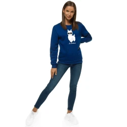 Tamsiai mėlynas moteriškas džemperis be gobtuvo No ProbLama