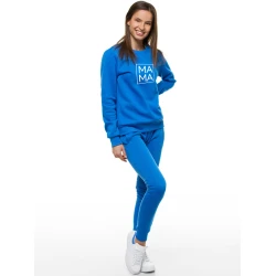 Moteriškas šviesiai mėlynas džemperis MAMA