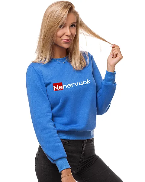 Moteriškas mėlynos spalvos džemperis Nenervuok