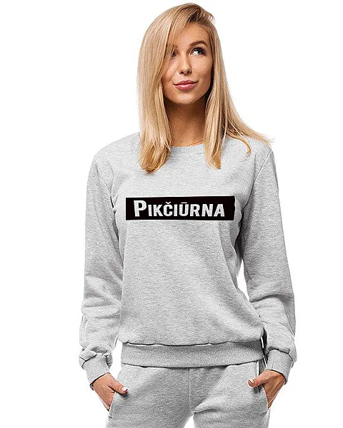 Moteriškas pilkas džemperis Pikčiūrna