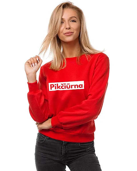 Moteriškas raudonas džemperis Pikčiūrna