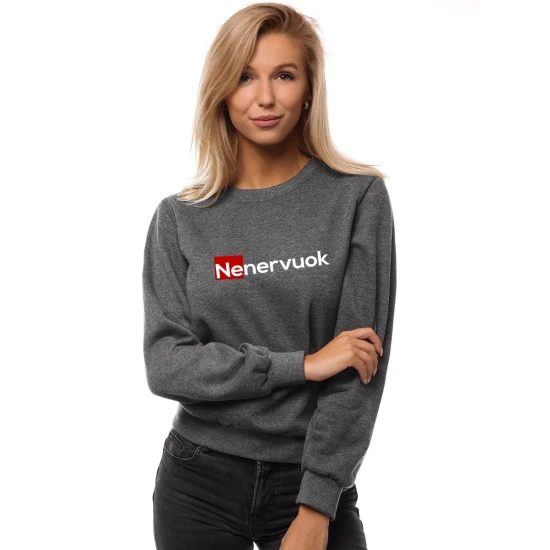 Moteriškas tamsiai pilkos spalvos džemperis Nenervuok JS/W01