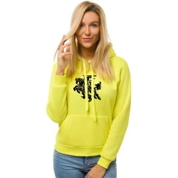 Geltonas moteriškas džemperis su gobtuvu Vytis