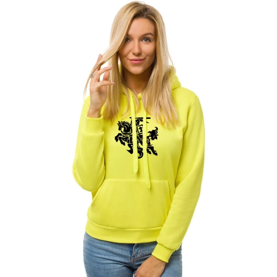 Geltonas moteriškas džemperis su gobtuvu Vytis JS/W02