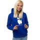 Mėlynas moteriškas džemperis su gobtuvu No ProbLlama