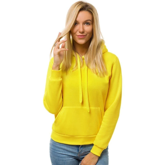 Geltonas moteriškas džemperis su gobtuvu Molin