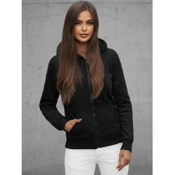 Moteriškas džemperis su gobtuvu juodos spalvos Look