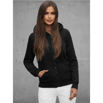 Женский свитшот с капюшоном черного цвета Look