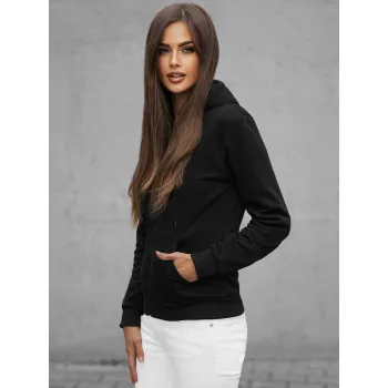 Женский свитшот с капюшоном черного цвета Look
