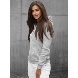 Moteriškas džemperis su gobtuvu pilkos spalvos Look