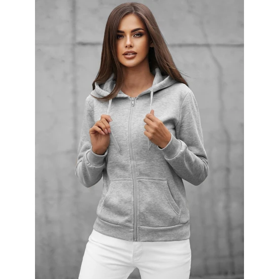 Moteriškas džemperis su gobtuvu pilkos spalvos Look JS/W03