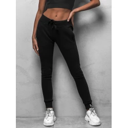 Moteriškos juodos laisvalaikio kelnės Flor