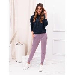Moteriškos levandų spalvos laisvalaikio kelnės Lilit