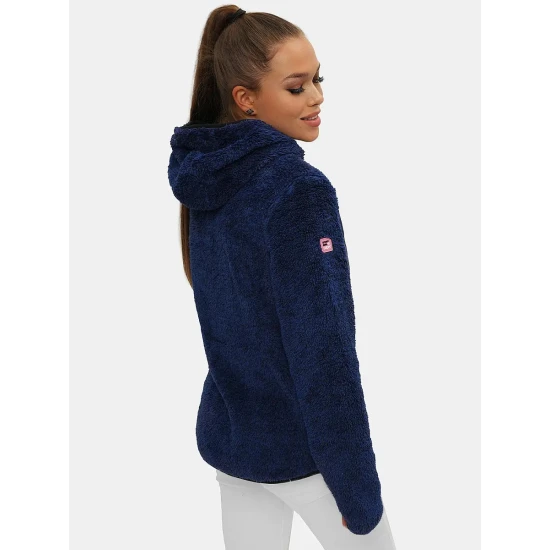 Akcija Moteriška plona tamsiai mėlyna pūkuota striukė Amor Striukės