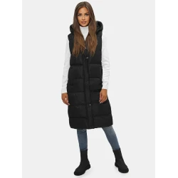 Juoda moteriška liemenė su gobtuvu Vivol