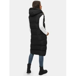 Juoda moteriška liemenė su gobtuvu Vivol