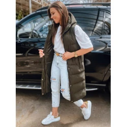 Žalia moteriška liemenė su gobtuvu Luves