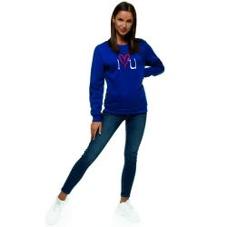 Moteriškas tamsiai mėlynas džemperis Love 