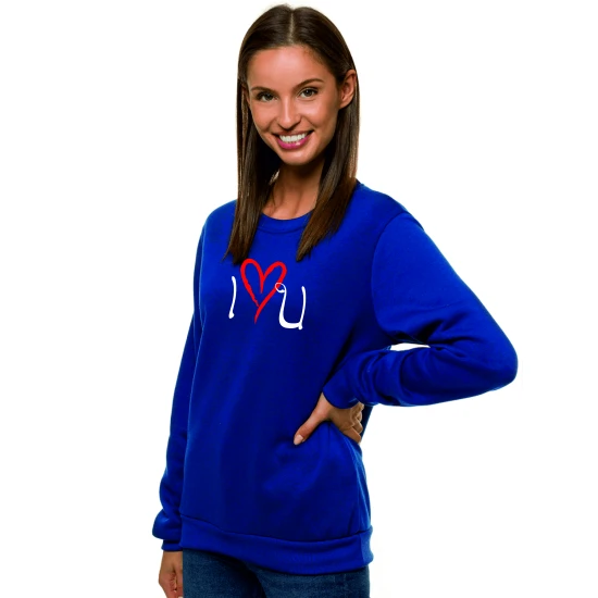 Moteriškas tamsiai mėlynas džemperis Love JS/W01
