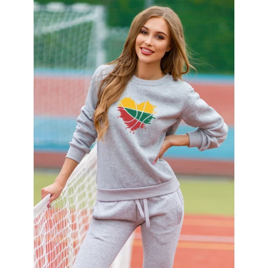 Moteriškas šviesiai pilkas sportinis komplektas Lietuva Sportinis5