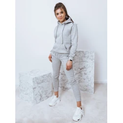 Šviesiai pilkas moteriškas komplektas su gobtuvu Komet