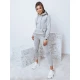 Šviesiai pilkas moteriškas komplektas su gobtuvu Komet