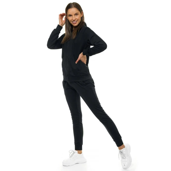 Plonas juodos spalvos moteriškas komplektas su gobtuvu Lėja 57