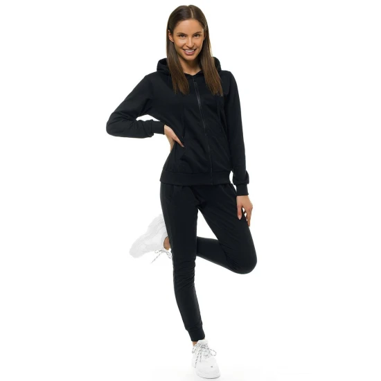 Plonas juodos spalvos moteriškas komplektas su gobtuvu Lėja 57