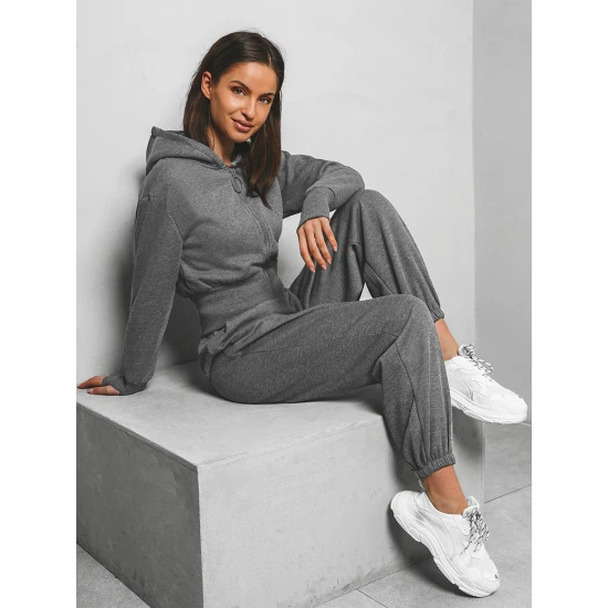 Tamsiai pilkas moteriškas džemperis Emi Džemperiai