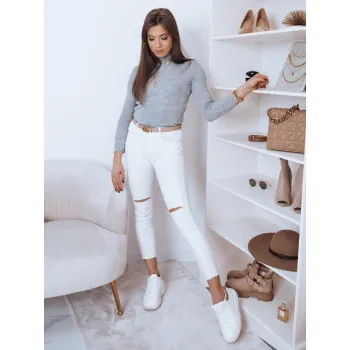 Light gray sweater with a high neck Silver