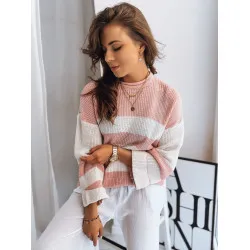 Women's sweater pink-white Dita