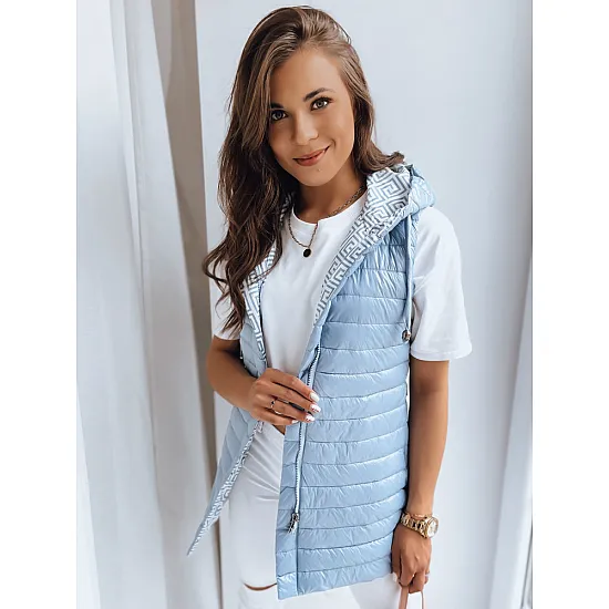 Žydros spalvos dvipusė liemenė su gobtuvu Kristine TY2666