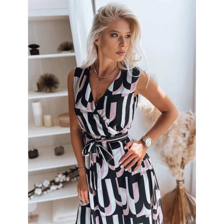 Pink - black womens dress Ulala EY1902