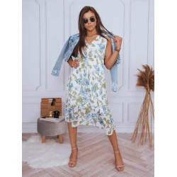 Akcija Moteriška balta su mėlynomis gėlėmis suknelė Balu