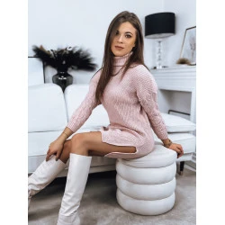 Akcija Moteriška megzta rožinė suknelė Piron