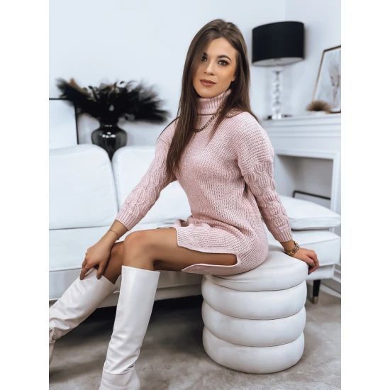 Akcija Moteriška megzta rožinė suknelė Piron MY1895