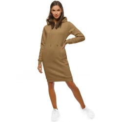 Moteriška tamsiai ruda suknelė su gobtuvu Margaret